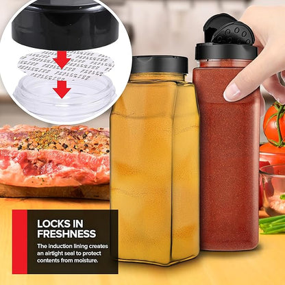 6 Pack 32 oz Plastic Spice Jars, Empty Seasoning Containers