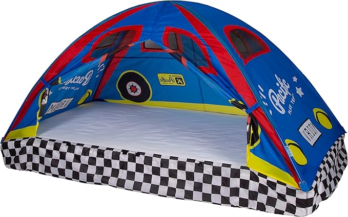 Pacific Play Tents 19711 Kids Rad Racer Bed Tent Playhouse - Full Size Mattress