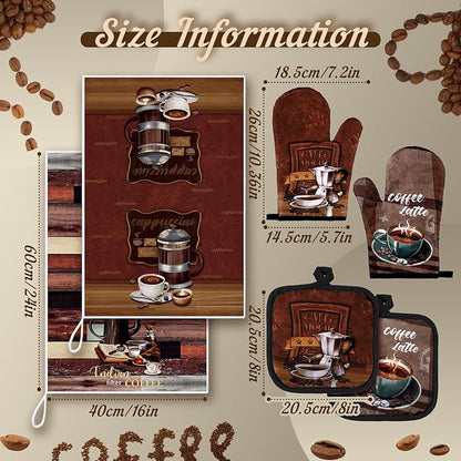 Jingmore 6 Pcs Kitchen Decor Set Accessorie Farmhouse Kitchen Towels Pot
