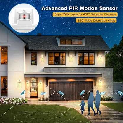 VIANIS 2 Pack Motion Sensor Outdoor Wall Lantern, Anti-Rust Waterproof Exterior