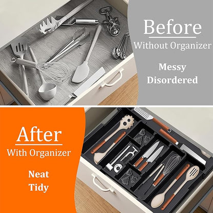 Spaclear Large Utensil Drawer Organizer Expandable Silverware Organizer