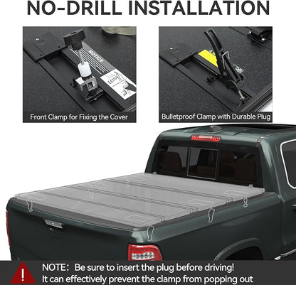 AUTOSAVER88 FRP Truck Bed Tonneau Cover Hard Tri-fold Fits for Ford F-150 F150 2015-2026 5.5ft Bed (Excl. Raptor Series)