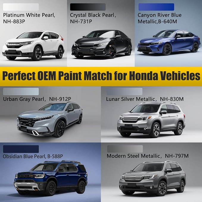 NH-701M Galaxy Gray Metallic Touch Up Paint Compatible with Honda, Exact Match Car Paint Pen Automotive Scratch Repair Remover Kit Quick & Easy Solution for Vehicle Chips and Nicks