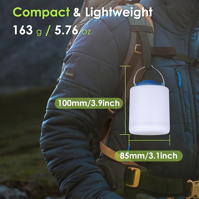 LED Camping Lantern, Rechargeable Camping Light, 4 Modes Outdoor Flashlights Lanterns with 1000LM, Water Resistant Portable Emergency Camp Light for Hurricane Hiking Survival Kits - Blue