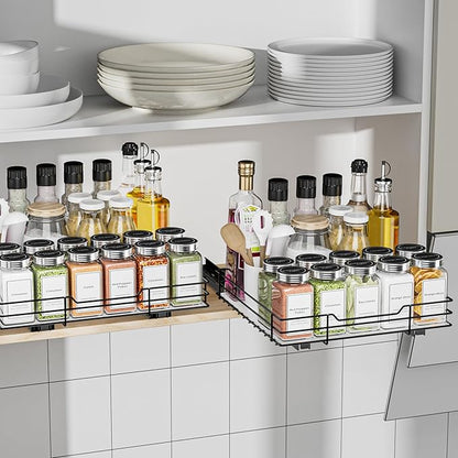 BOIVSHI Pull Out Spice Rack, Slide Out Spice Rack