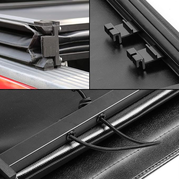 DNA Motoring Truck Bed Soft Tri-Fold Adjustable Tonneau Cover Compatible with 99-16 Ford F250 F350 SD 6.5Ft Bed, TTC-TRISOFT-005