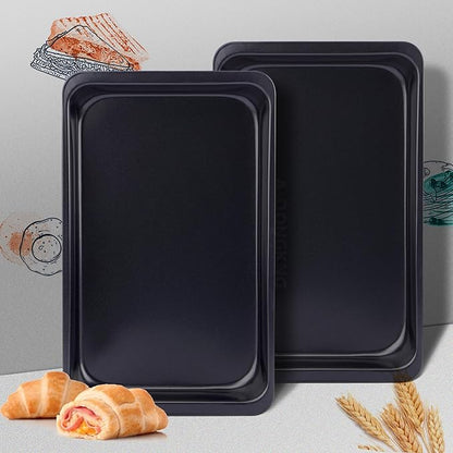 Baking Sheet Pans, Cookie Tray, Nonstick Heavy Carbon Steel Bakeware, 12 X 7.5