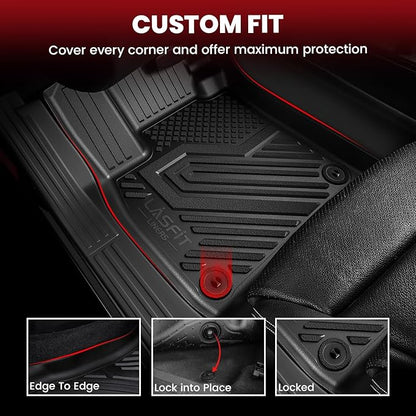 LASFIT Floor Mats & Backrest Mats & Cargo Mat for Kia Sorento Hybrid PHEV 2026 2025 2024 2023 2022 2021 (Not Fit Gasoline), All Weather TPE Custom Fit Floor Liners Car Mats Accessories, Black