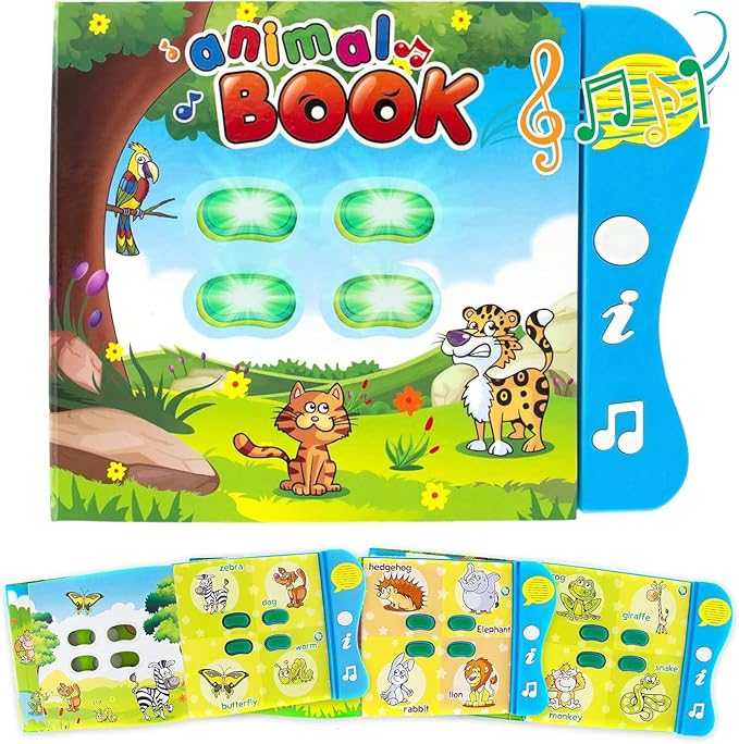 Boxiki kids Animal Sound Book for Toddlers – Interactive Learning Activity Book with Music, Animal Names & Sounds. Educational Toy for Baby & Early Development