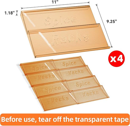 MUDEELA Clear Spice Drawer Organizer, 4 Tier- 2 Set Spice Rack