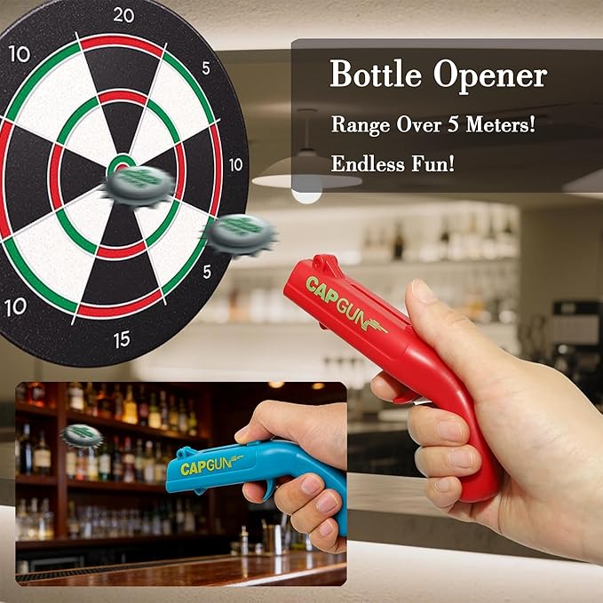 Bottle Opener with Cap Launcher – Funny Shooting Gun