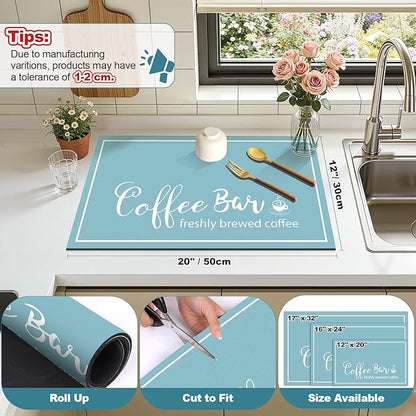 Findosom Dish Drying Mat, Cuttable Drying Mat
