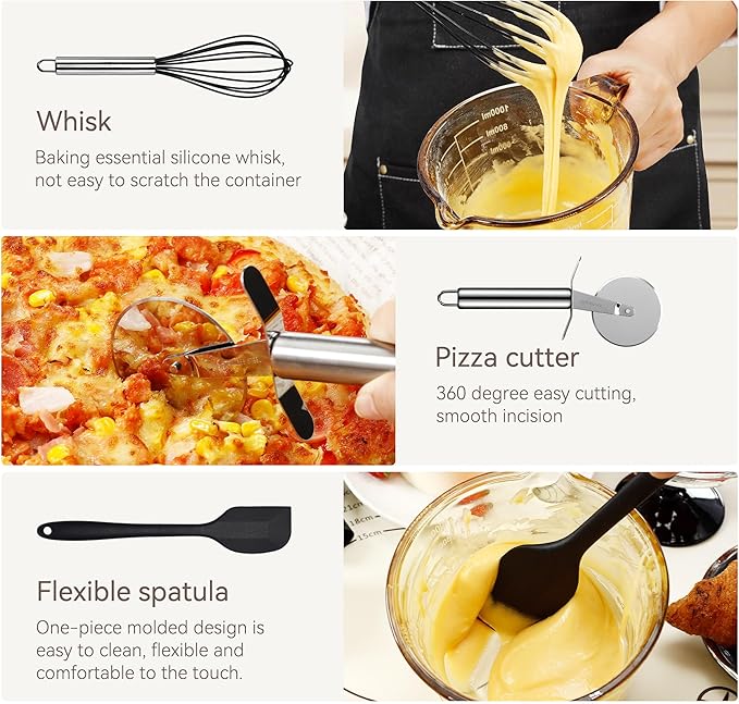 Silicone Cooking Utensils Set, NCUE 35 Pcs Kitchen Utensils Set