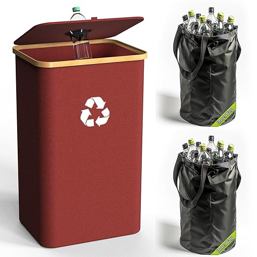 Recycling Bin for Kitchen Indoor Home, Large 100L/ 26 Gallon Recycle Bin