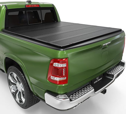 YITAMOTOR Quad Fold Hard Truck Tonneau Cover Fits for Dodge Ram 1500 2002-2026 (Classic & New), Fits for Dodge Ram 2500 3500 2003-2026 with 6.4ft Bed w/o Rambox, Heavy-Duty Aluminum Alloy Bed Cover