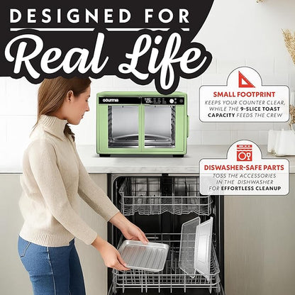 Gourmia French Door Air Fryer Oven - 37 Qt Large Capacity Convection Toaster
