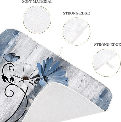 Floral Dish Drying Mat 18x24 Inches