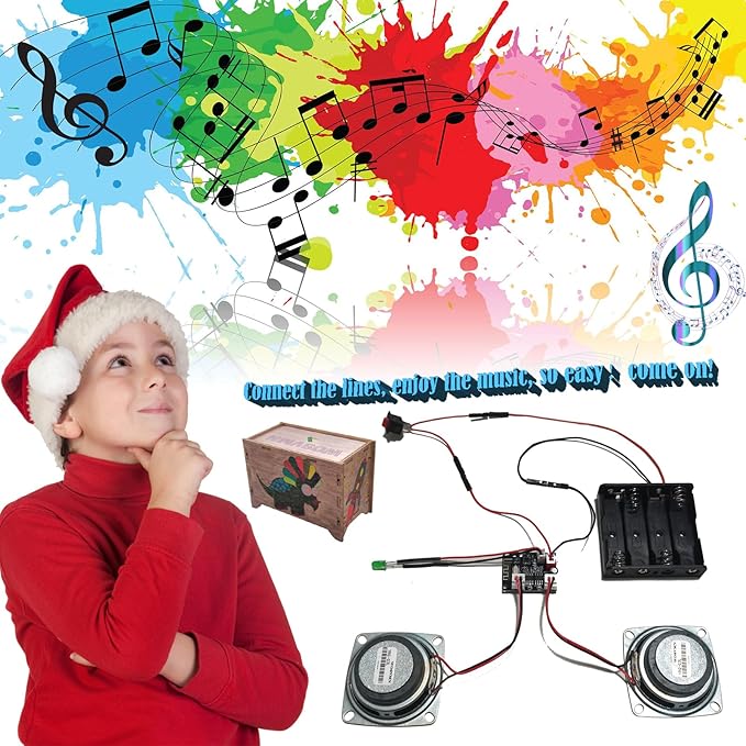Craft Kit Speaker Circuits - Speaker Electronic Engineering Toys,Build Speaker Kit,DIY Bluetooth Speaker Kit Build Personalized Wood Case Speaker Set,Learning STEM Gifts Science for Teens