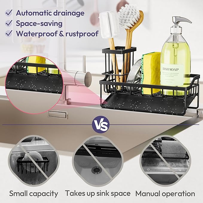 SWTYMIKI Sink Caddy Sponge Holder