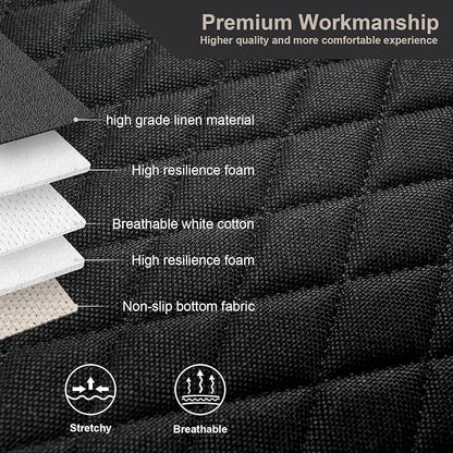 West Llama Linen Car Seat Covers,Bottom Seat Covers for Cars Include 1 Rear Bench Cover Universal Fits 90% Vehicles,SUVs,Cars,Sedans,Black