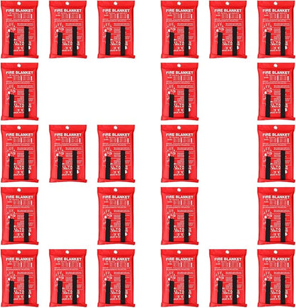 Macarrie 60 Pack 39??x 39??Fire Blanket Emergency for Home and Kitchen Safety Suppression Blanket Fiberglass Fireproof Survival for Fireplace Car Office Camping (Red)