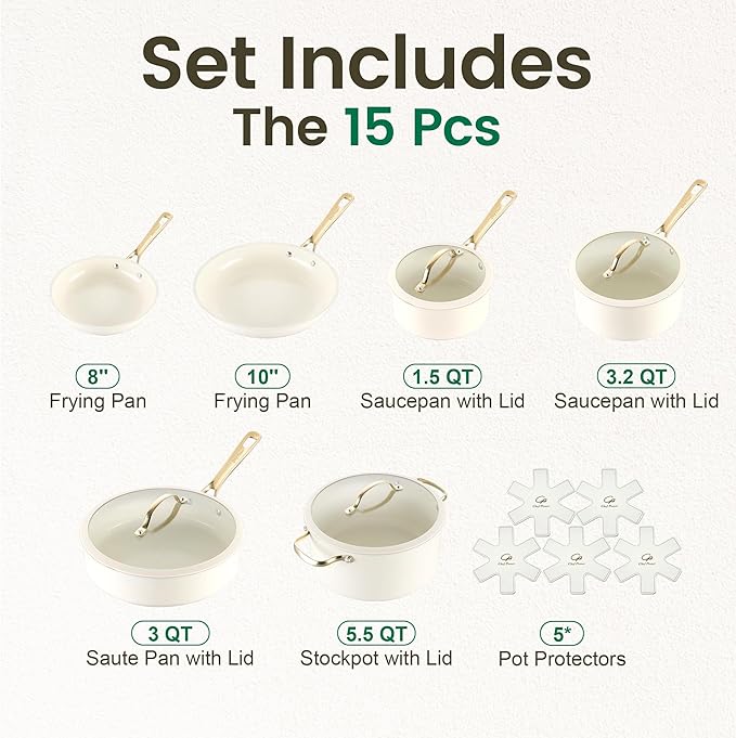 Chef Power Ceramic Cookware Sets, Cookware Set