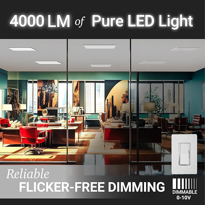 NUWATT 2 Pack 1x4 FT LED Surface Mount Panel 120-277V Universal Voltage