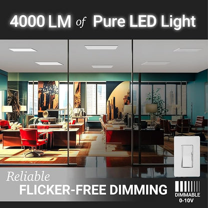 NUWATT 2 Pack 1x4 FT LED Surface Mount Panel 120-277V Universal Voltage