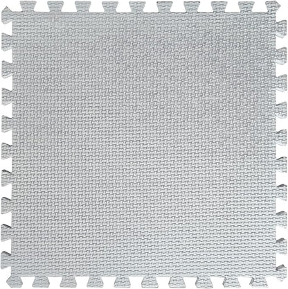 16pcs 0.6" Thickened Interlocking Tile Mats,Fluffy Shaggy Soft EVA Foam Area Rug for Living Room & Bedroom,Non-Slip Protective Floor Carpet Play Mat Kids Baby Dorm Home Decor (11.8ft, Khaki)