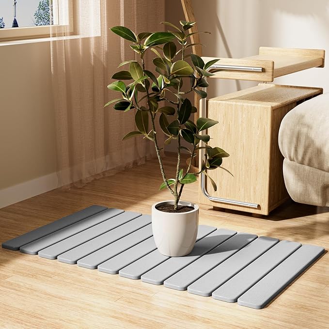 Large Stone Bath Mat 31.5 x 19.7in, Quick Dry Stone Drying Mats