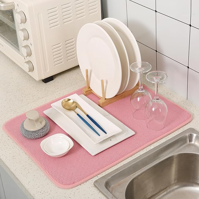 2 Pack Microfiber Dish Drying Mat