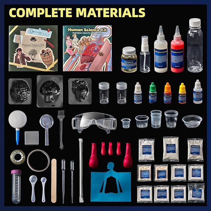 GobiDex Gross Science Experiments - Brain Dissection, Snot Making & Glowing Heart, Human Anatomy Science Kit for Kids, Educational STEM Toys, Birthday Gifts for Boys & Girls Ages 8-12