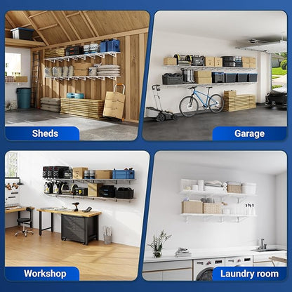 FLEXIMOUNTS 2-Pack 2x4ft 24-inch-by-48-inch Wall Shelf Garage Storage Rack Wall