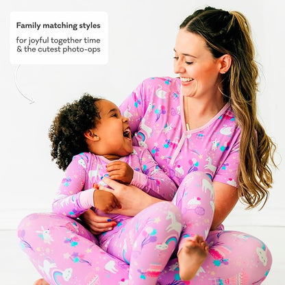 Little Sleepies Two-Piece Pajama Set for Boys & Girls, Soft Viscose from Bamboo Toddler Pajamas for Kids, Family Matching PJs