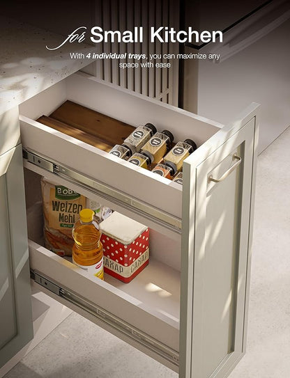 Tinamo Acacia Wooden Spice Rack Organizer