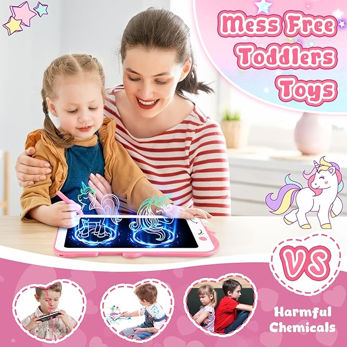 LCD Writing Tablet for Kids, Unicorn Girl Toys, Toddlers Toys Drawing Board, Educational Doodle Pad Kid Toys for 2 3 4 5 6 7 8 Year Old Girls Boys Easter Birthday Party Xmas Gift, 8.5inch