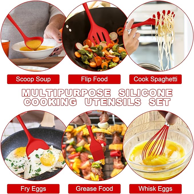 E-far Silicone Cooking Utensils Set, Silicone Kitchen Tools
