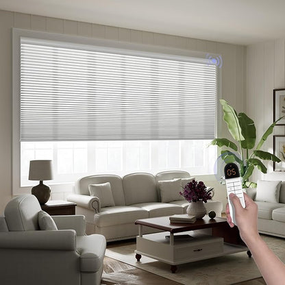 Boolegon Motorized Blinds with Remote, Light Filtering Smart Blinds, Automatic