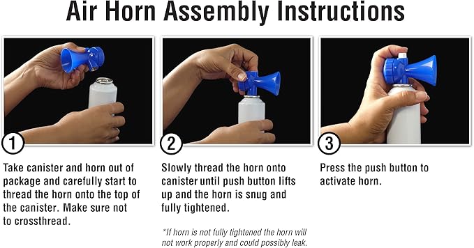 3.5oz Air Horn, Very Loud! Ideal for Marine and Boating, Hiking, Camping, Sports Events, Protect Your Kids From Aggressive Animals! (4 Units)