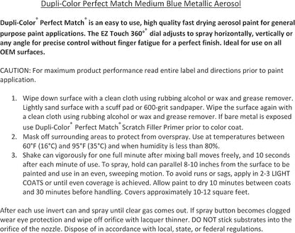 Dupli-Color EBFM03827 Perfect Match Automotive Spray, Ford Medium Blue Metallic, 3P â€“ 8 oz. Aerosol Can