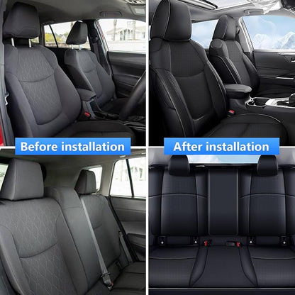 TTX LIGHTING Custom Fit Seat Covers for Toyota Corolla Cross L,LE,XLE 2022-2026 (Not for Hybrid) Faux Leather Corolla Cross Car Seat Covers Full Set Black