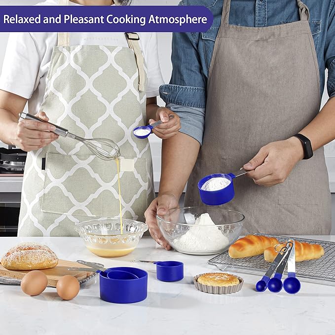 Measuring Cups and Spoons Set of Huygens Kitchen Gadgets 10 Pieces, Stackable