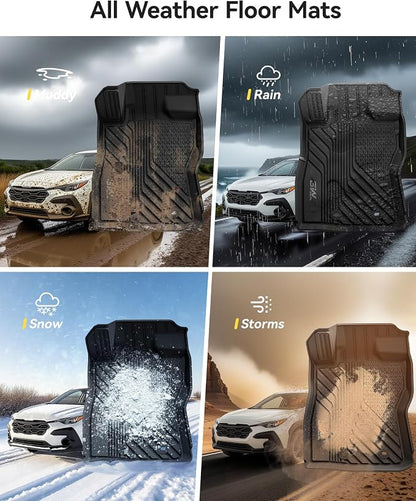 3W Floor Mats for 2026 2025 2024 Subaru Crosstrek & Impreza(Not for Crosstrek Hybrid), All Weather TPE Custom Fit Guard Durable Floor Liners for Subaru Crosstrek & Impreza, Car Accessories