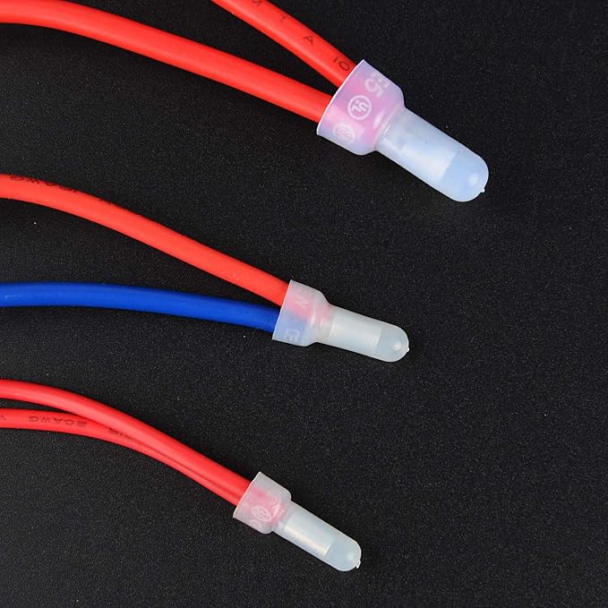 Nilight - 50036R Closed End Crimp Terminal 300 pcs 22-16/16-14/12-10 Gauge Nylon Wire Connector Kit,2 Years Warranty
