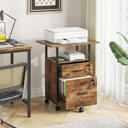 GYIIYUO 2 Wood Drawer Lockable File Cabinet