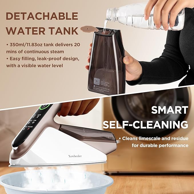 Newbealer Steam Generator Iron, 1500W Turbo Steamer