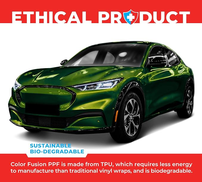 ColorFusion PPF by VViViD, Gloss Urban Green Dry Apply PPF Vinyl Car Wrap Roll 6ft x 5ft