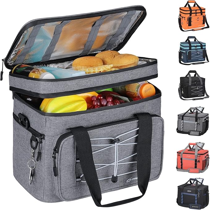 Maelstrom Collapsible Soft Cooler Bag, 24/30/60/75 Cans Beach Cooler, Ice Chest, Leakproof & Portable for Beach, Camping, Road Trips & Grocery Shopping