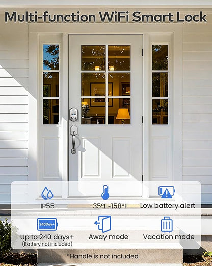 TEEHO TE012W WiFi Smart Lock, Fingerprint Door Lock