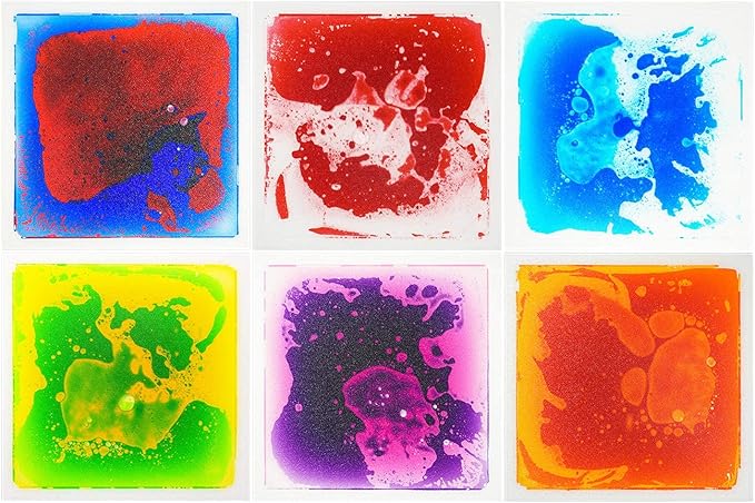 Art3d Liquid Sensory Floor Decorative Tiles, 11.8"x11.8" Square, Colorful, 6 Tiles